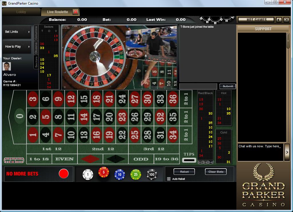 Live Roulette Table